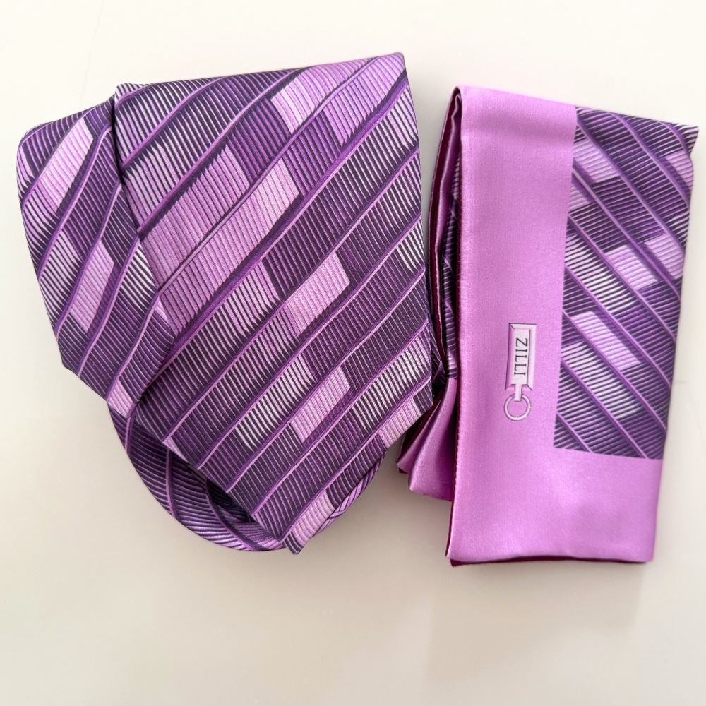 ZILLI Tie & Matching Pocket Square Set